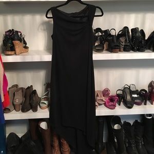 David Meister black dress. Asymmetric. Size 14.