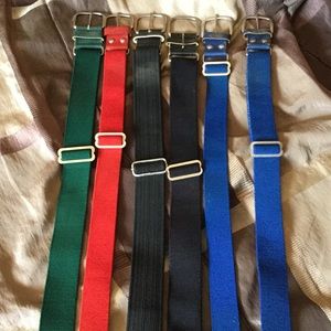 Multiple colored adjustable baseball belts