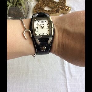 Leather Band Fossil Watch (brand new battery)