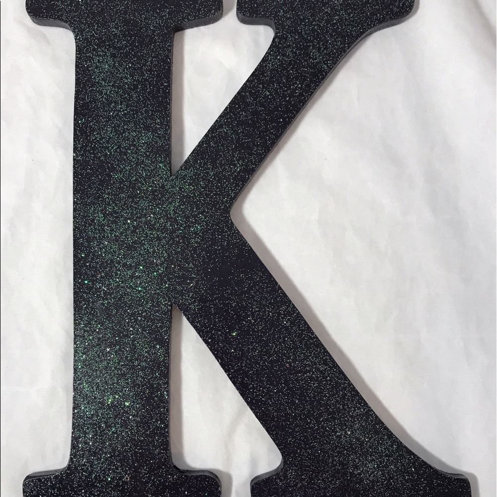 Letter K Wall Plaque Glitter 12 Inches