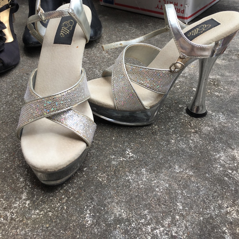 Clear glitter heels MUST GO
