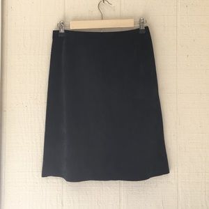 Genuine leather suede high waisted skirt