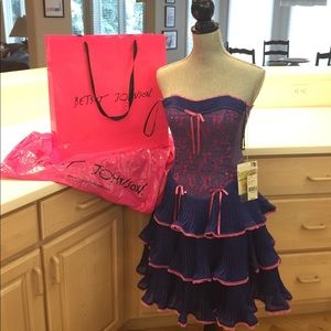 Rare Betsey Johnson corset ruffle dress