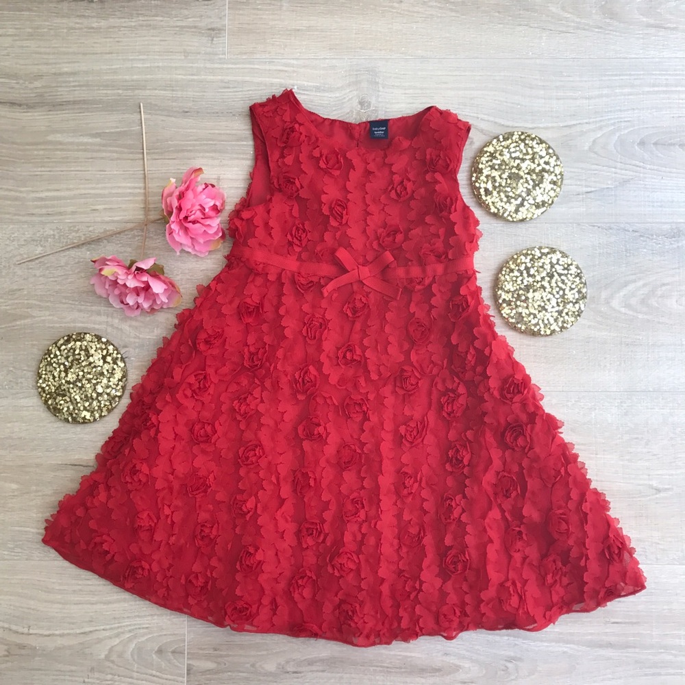 Festive Holiday Rosette Dress Red Wagon Baby Gap