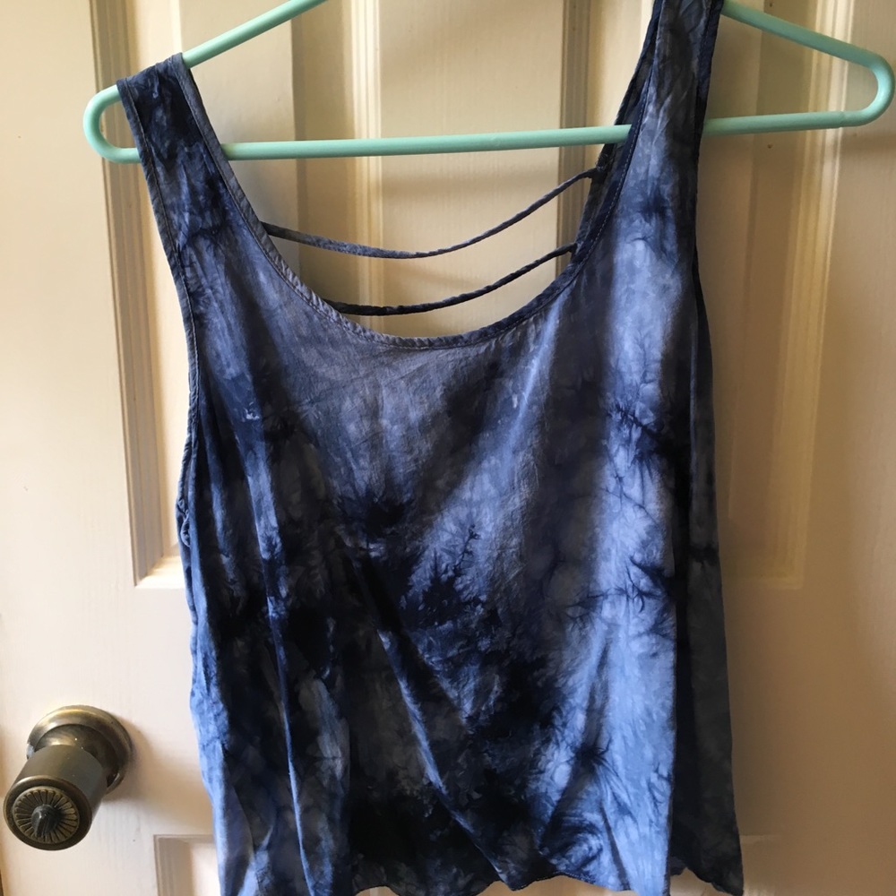 Tie dye crop top tank with detailed back