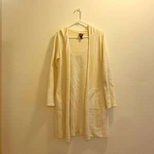 Eileen Fisher cream hooded cardigan