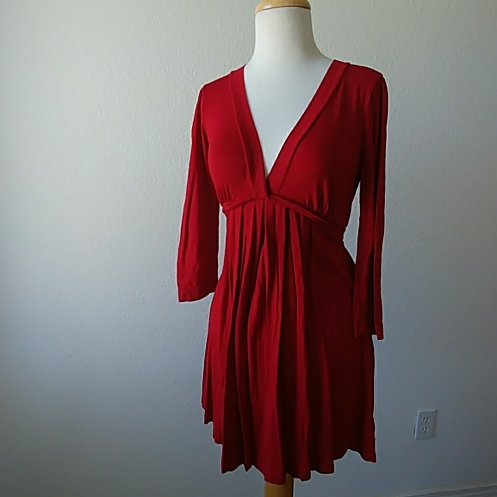 Red long sleeve dress