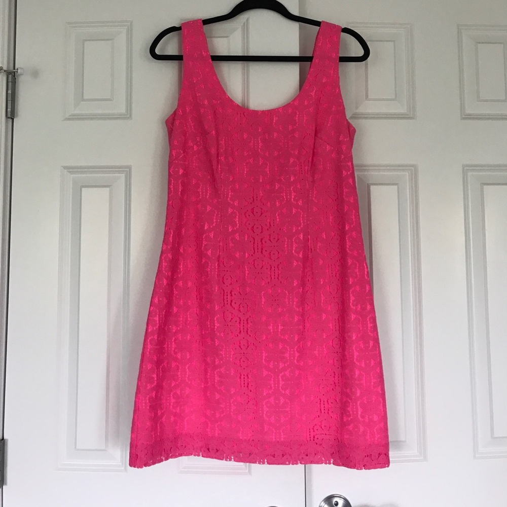 Lilly Pulitzer hot pink lace dress