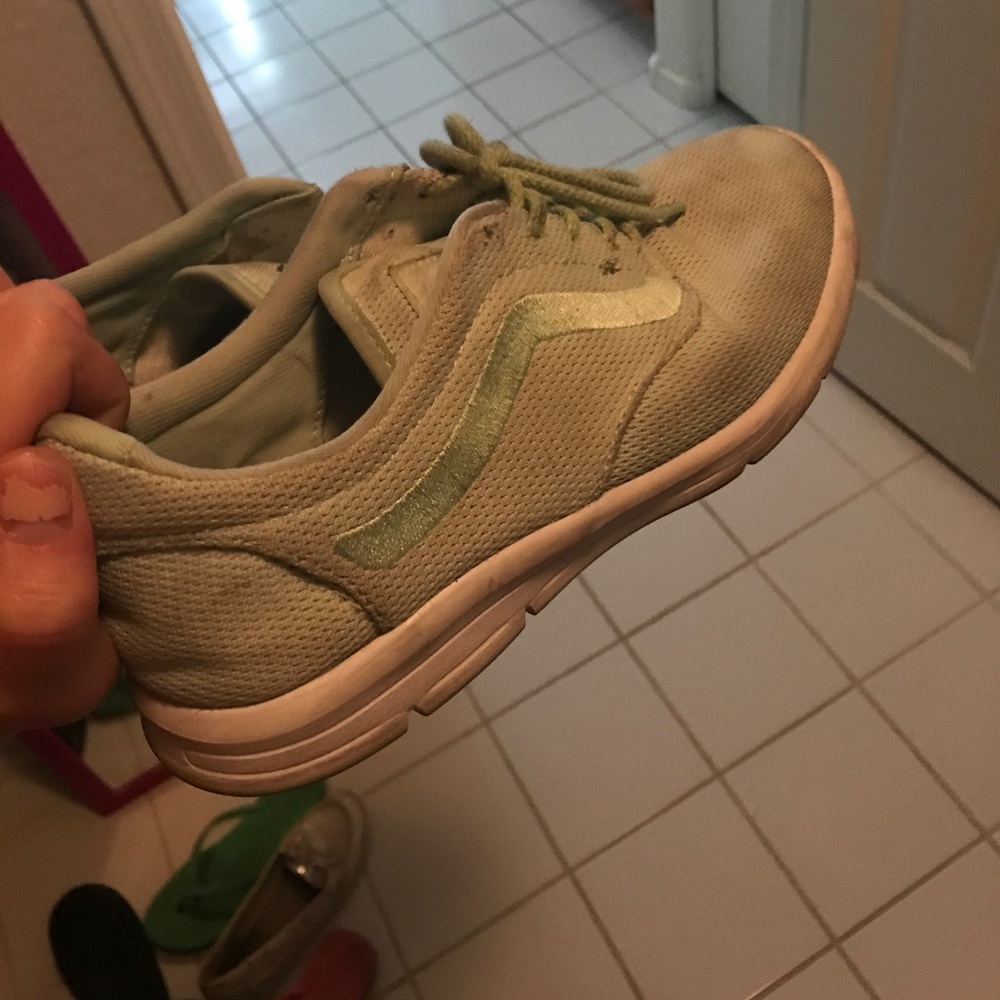 Mint green vans running shoes