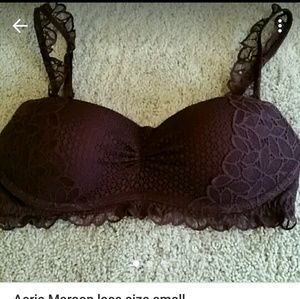 Aerie Maroon lace size small bra
