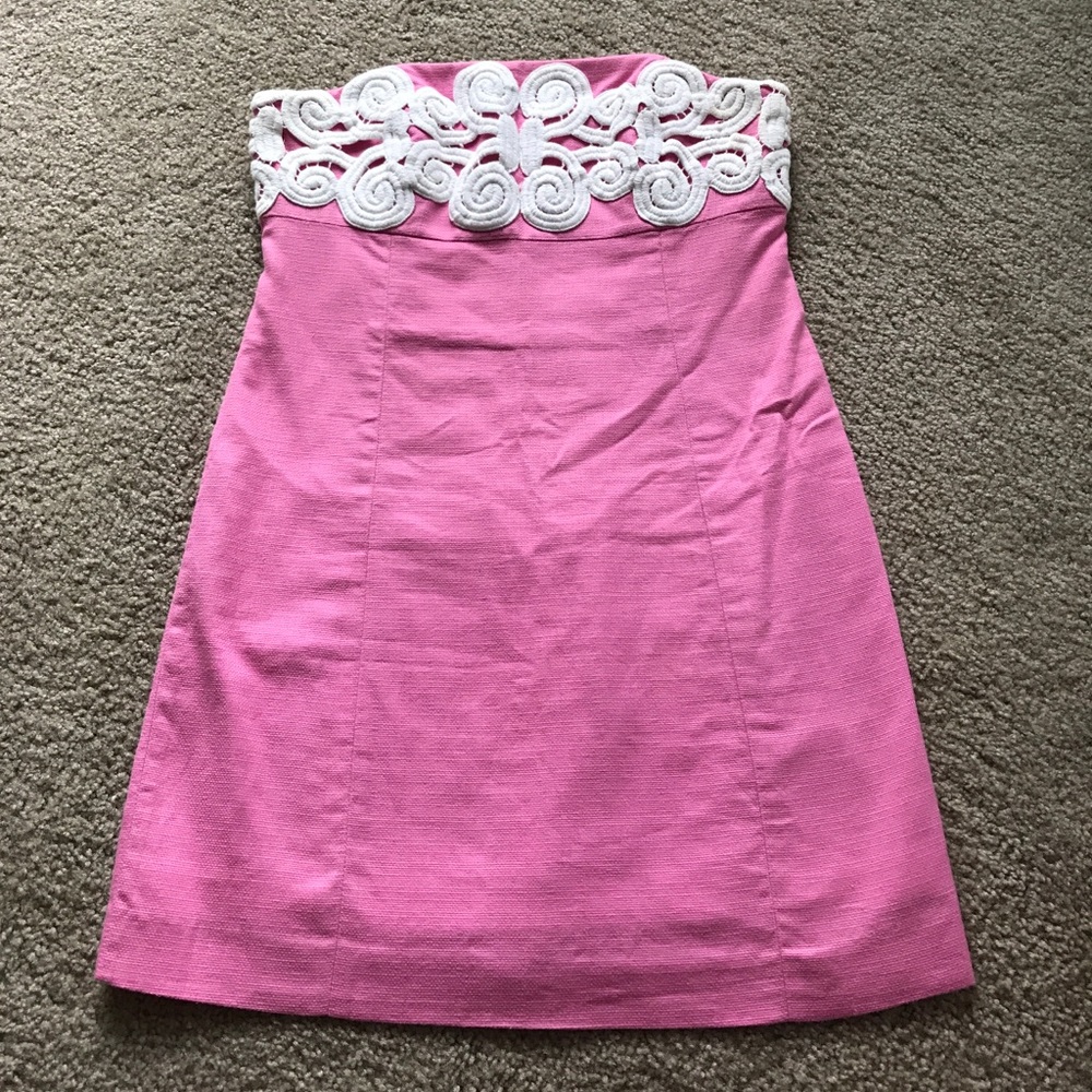 Lilly Pulitzer strapless pink dress