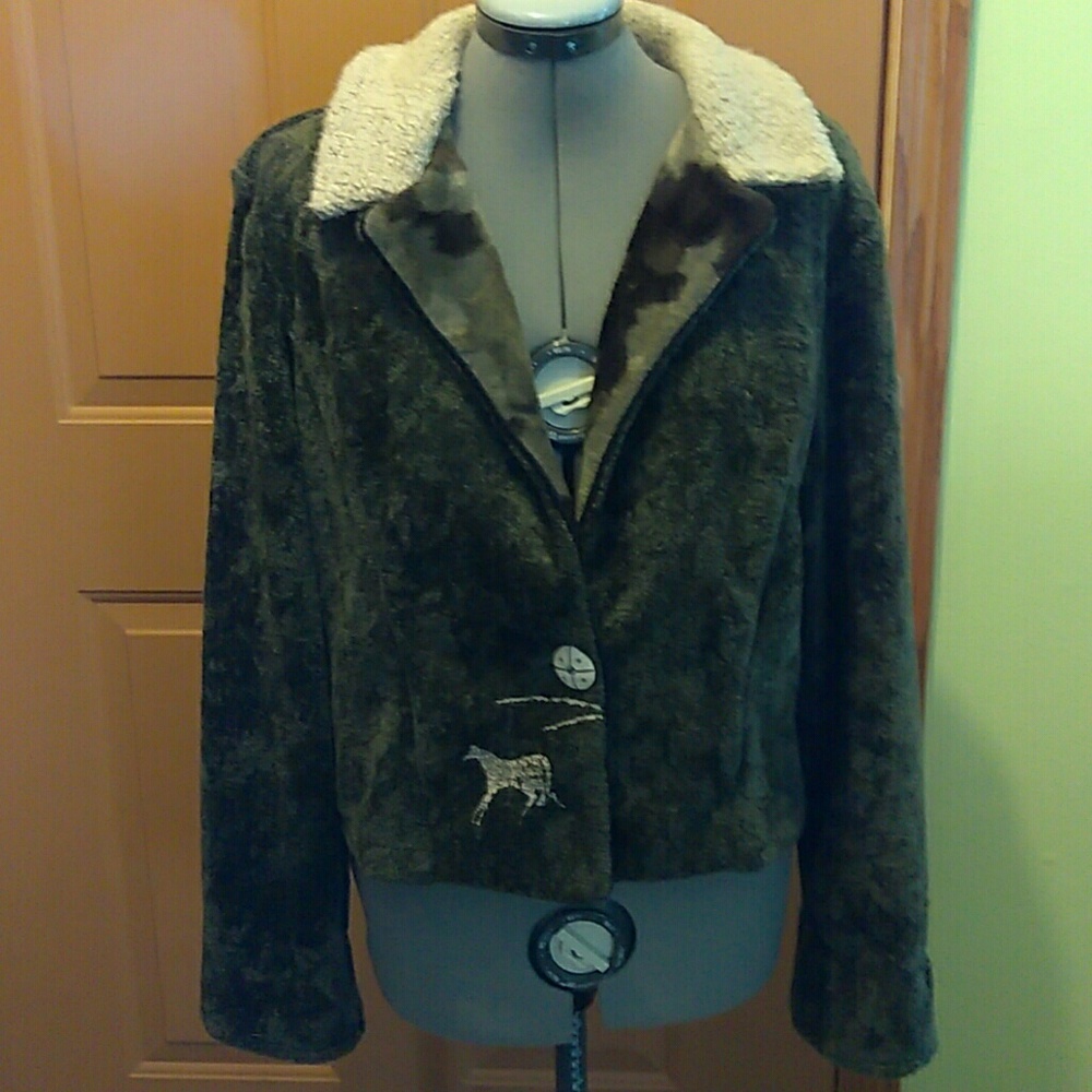 FLEECE w/ SILK SCREENED DEER JACKET