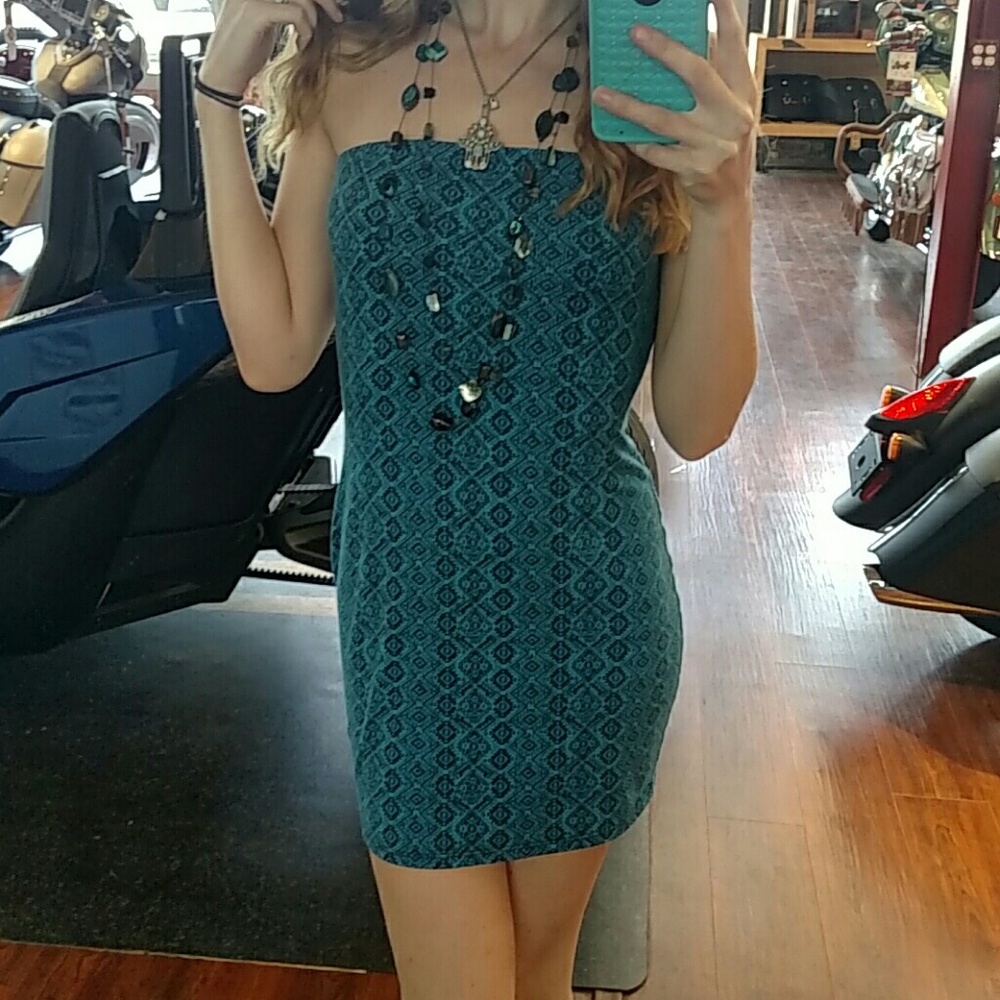 Tube top pencil skirt mini dress