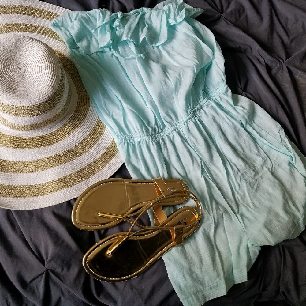 Mossimo sky blue light and sheer romper