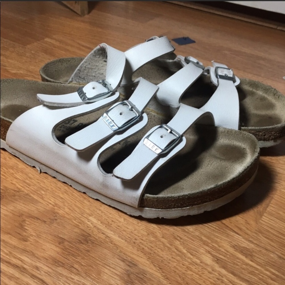 Birkenstock White 3 Strap