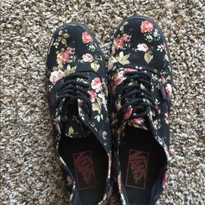 Black and floral vans