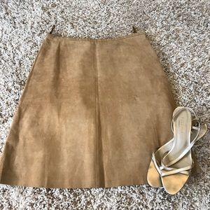 Tan Boho Suede Mini Skirt