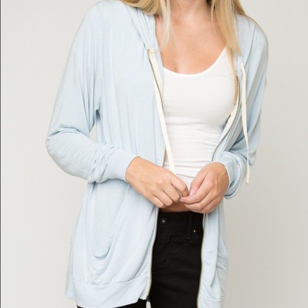 Blue zip hoodie