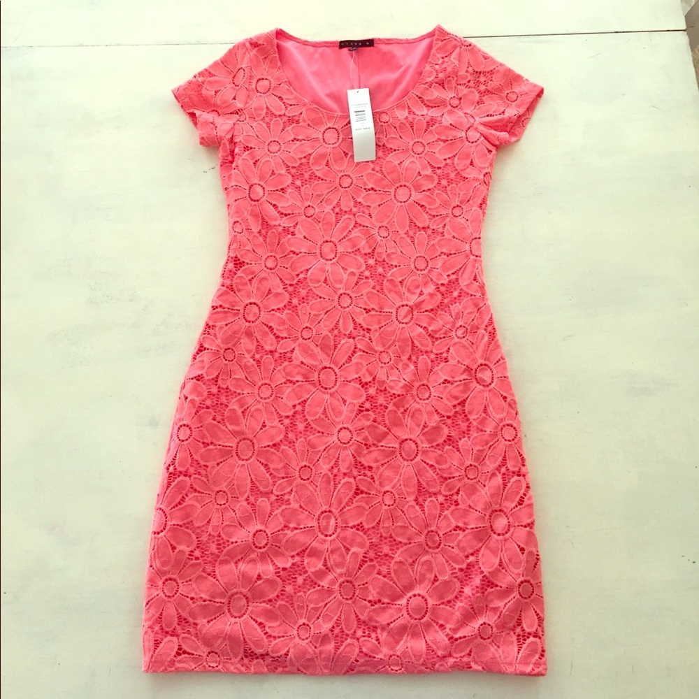 NWT coral fitted dress