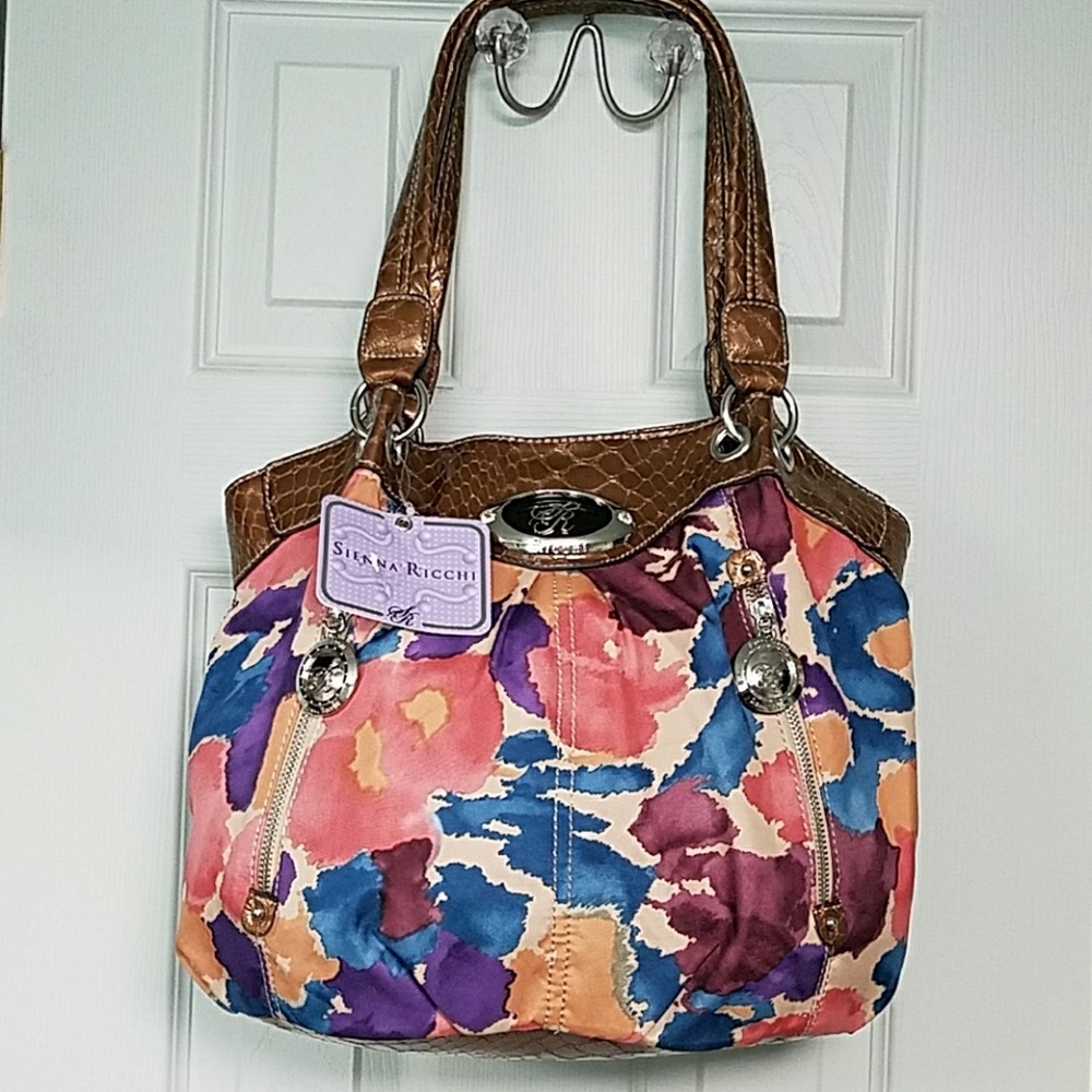 Sienna Ricchi Color Painted Floral Shopper / Purse