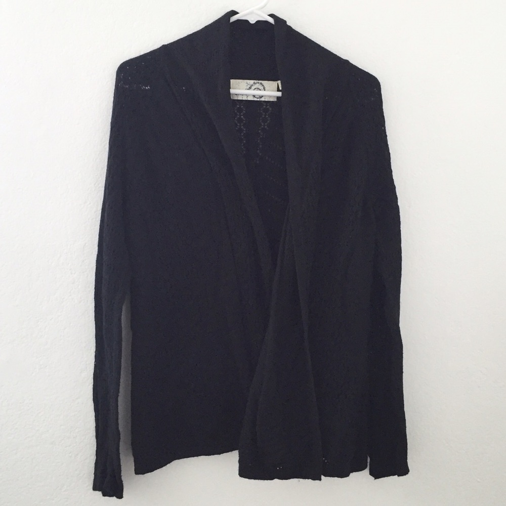 ANTHROPOLOGIE black open knit cardigan
