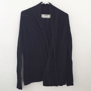 ANTHROPOLOGIE black open knit cardigan