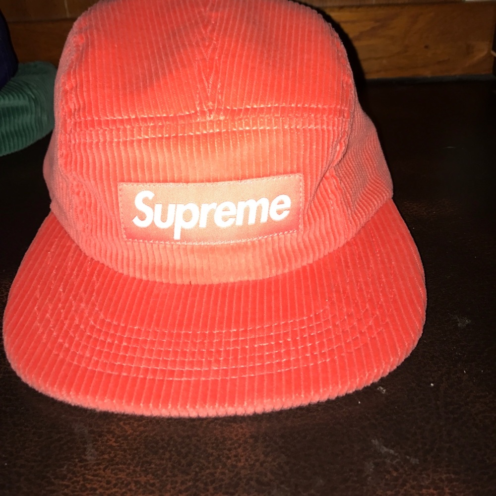Supreme Coral Corduroy Hat