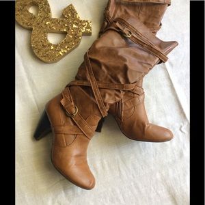Brown Vegan Leather Boots