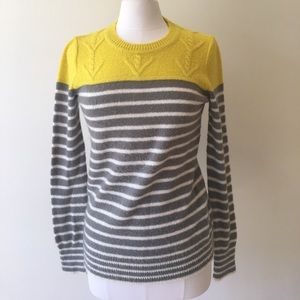 Yellow, Grey & White striped sweater