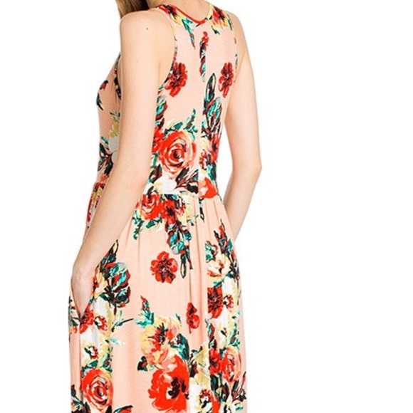 FLASH SALE PEACH FLORAL MAXI - Picture 5 of 5