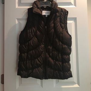 NINE WEST brown zip-up vest
