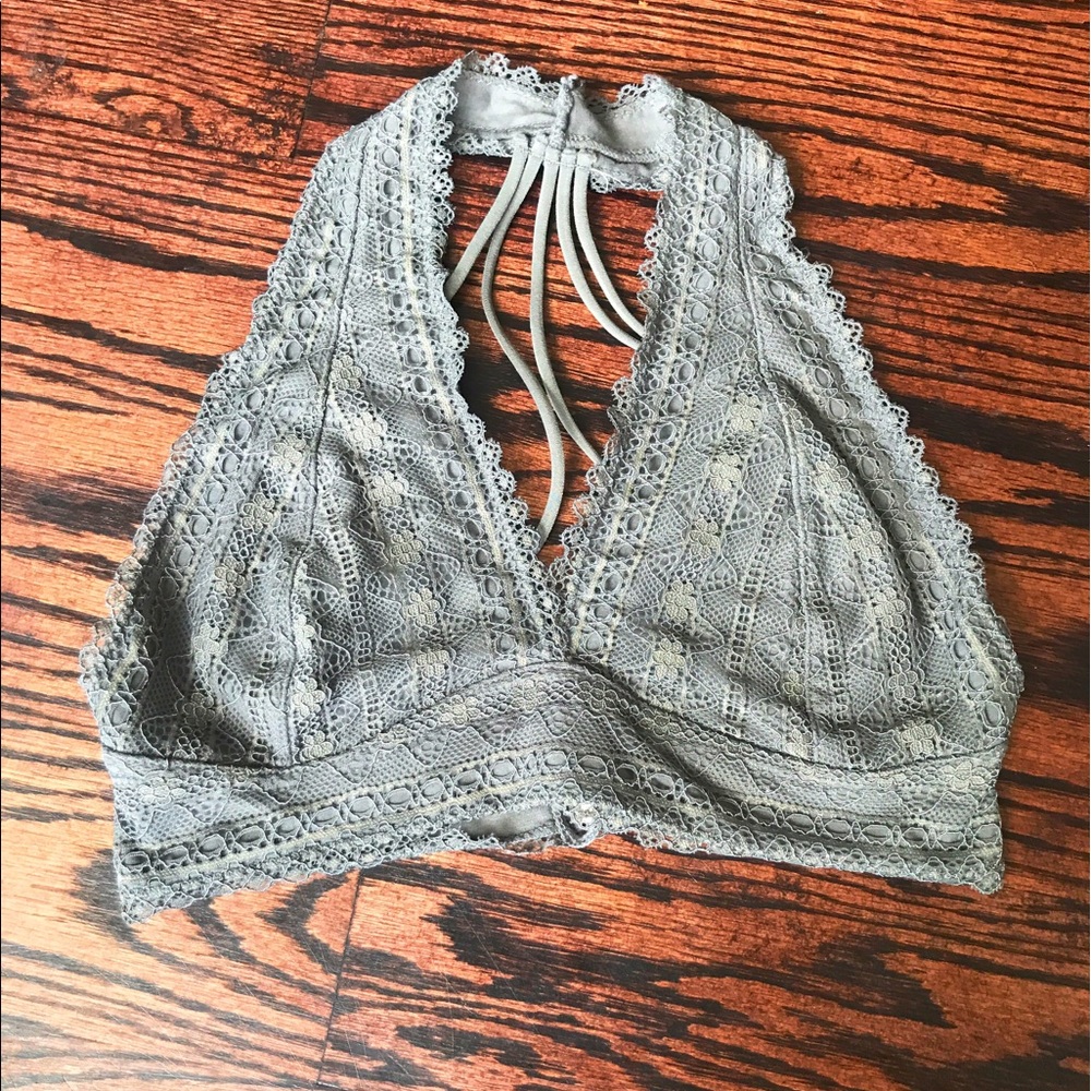 Charcoal Gray Bralette laced