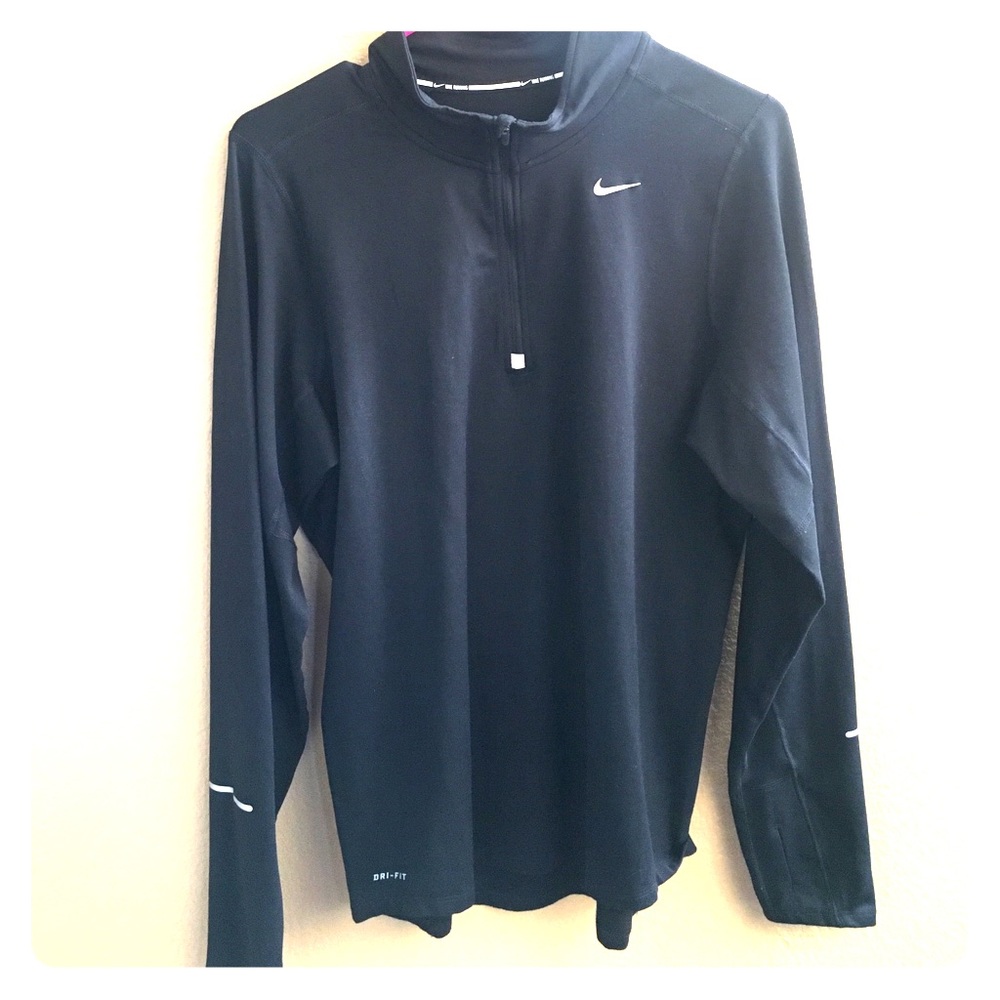 Nike dri fit quarter zip running shirt black