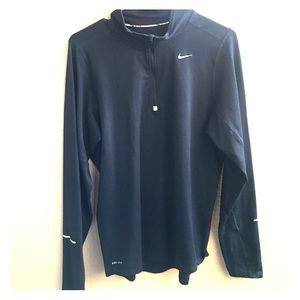 Nike dri fit quarter zip running shirt black