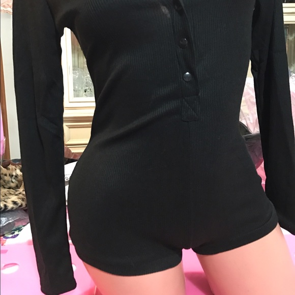 black one piece bodysuit shorts