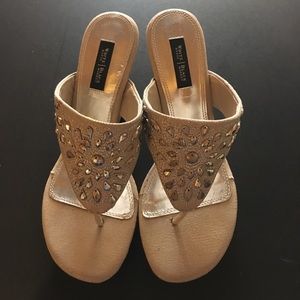 ✨PRICE DROP✨ Embellished Flip Flop Wedges