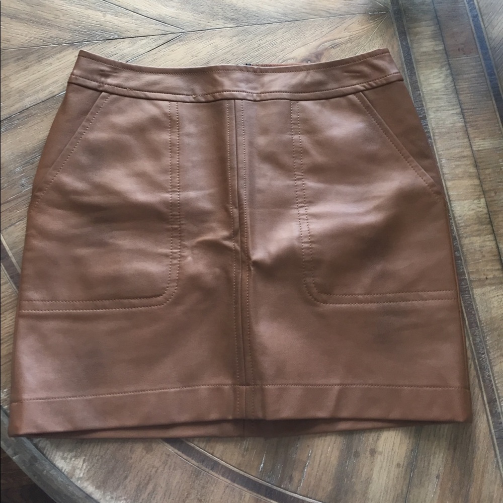 Leather mini skirt
