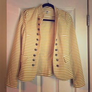 Yellow and white striped jacket