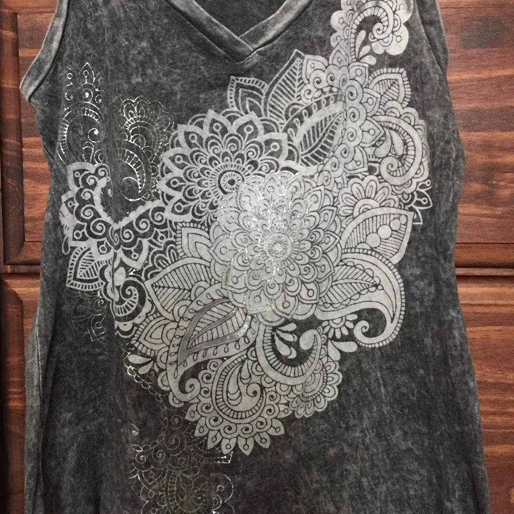Acid wash boho tank