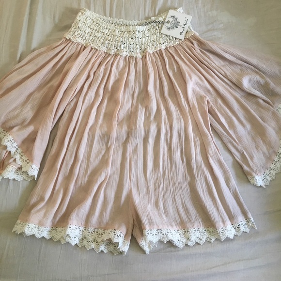 Pale Pink Lace Romper