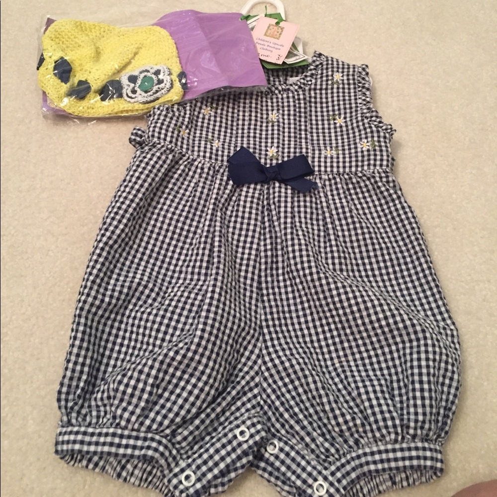 Gingham Daisy Romper set