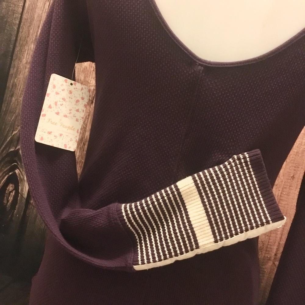 Free People Mod Striped-Cuff Top - Picture 3 of 6