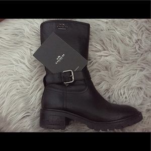 Coach Genie Semi Matte Calf Black Boot