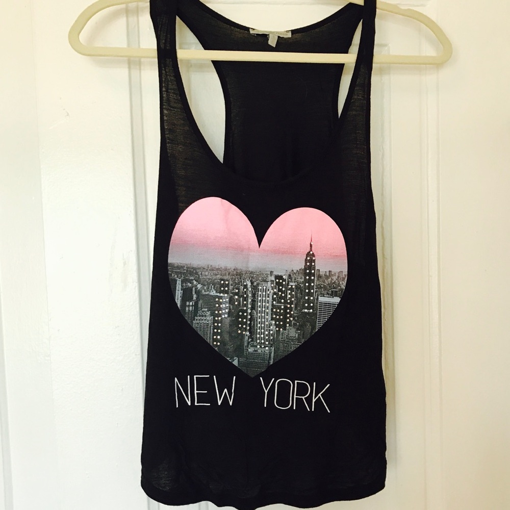 Black New York crop top