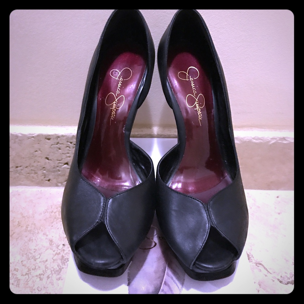 Jessica Simpson Peep-toe platform Shoes 👠 Black