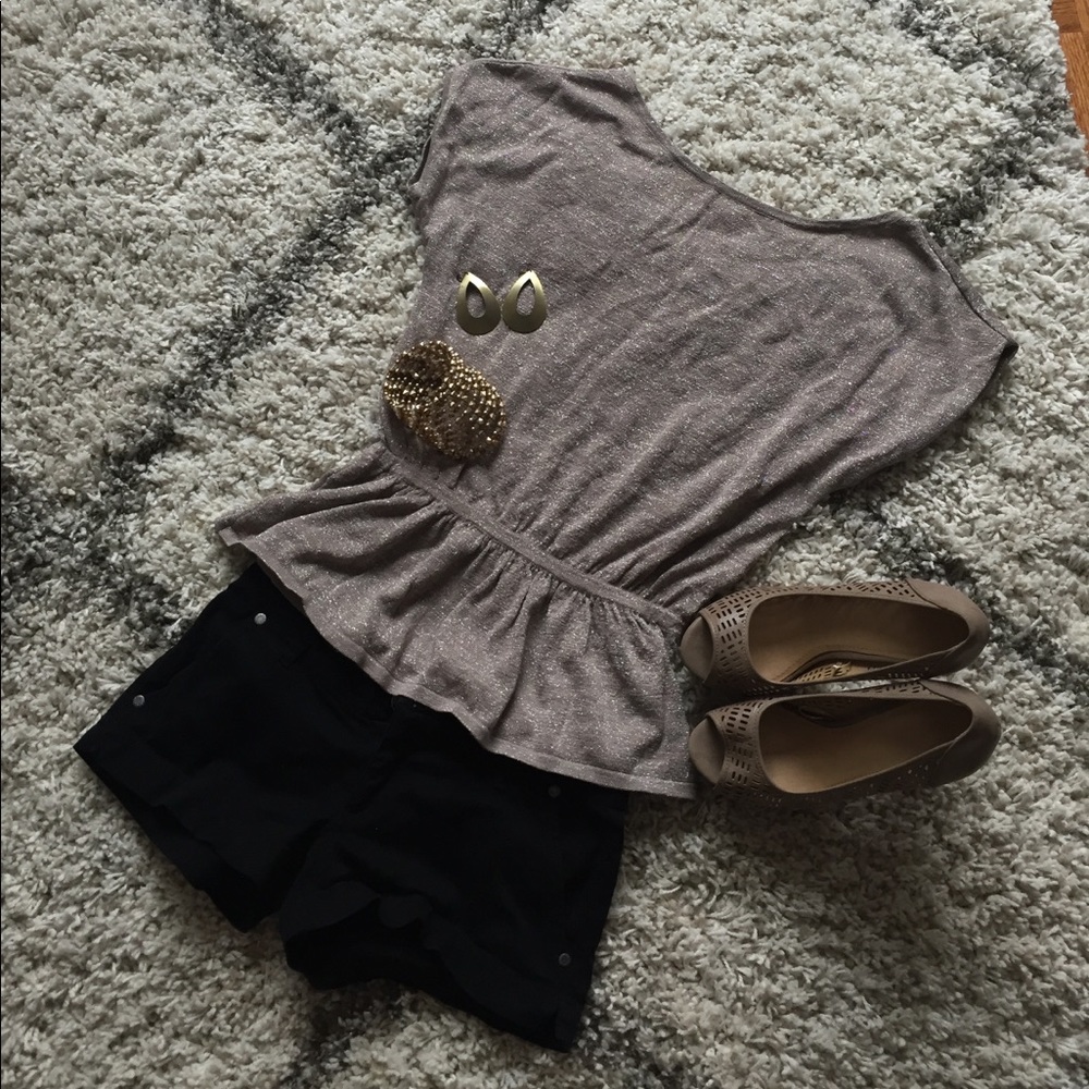 Express, tan blouse / top