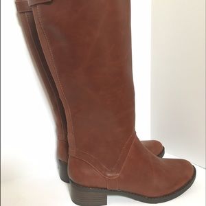 Merona NWT brown riding boots elastic stretch calf