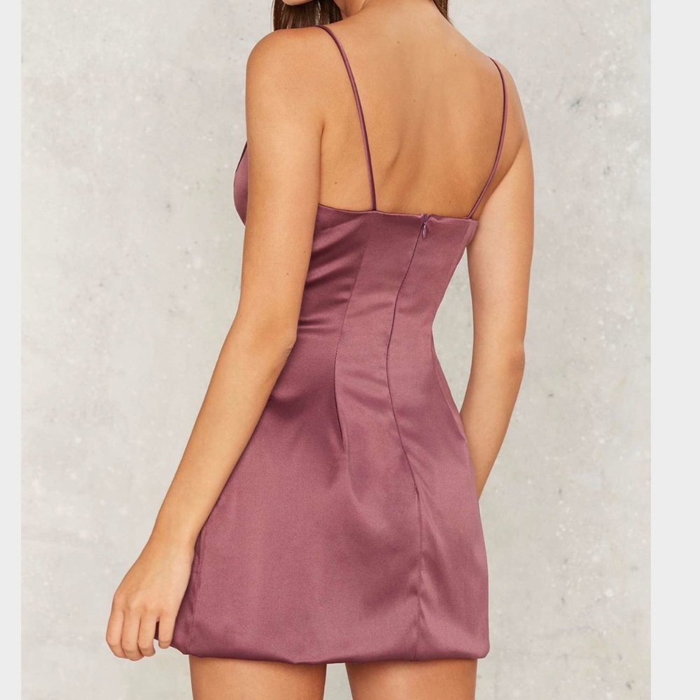 M-23  nasty gal satin a good way mini dress - Picture 4 of 8