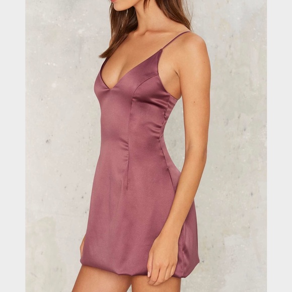 M-23  nasty gal satin a good way mini dress - Picture 3 of 8