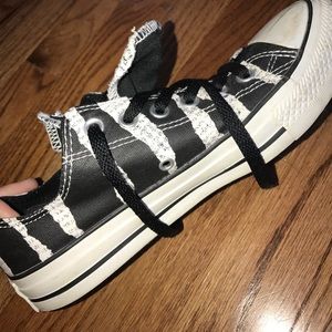 Black and white converse sneakers